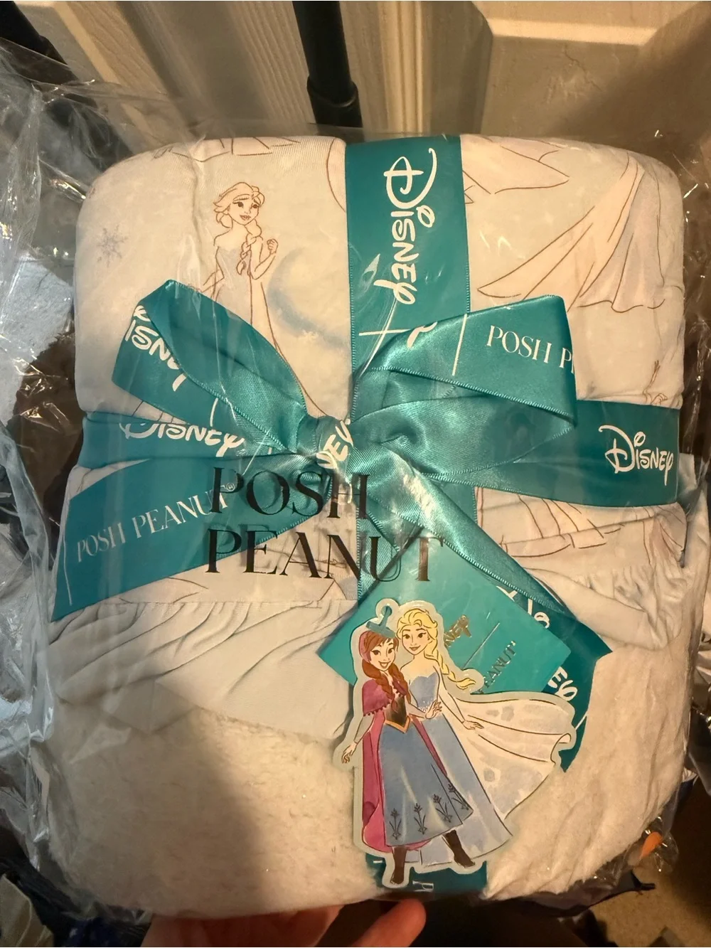 Posh Peanut White Frozen II Princess Throw Blanket